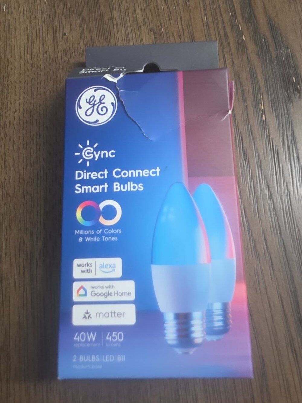 GE Cync Direct Connect Smart Bulbs 2 Pack LED Medium Base Color and White